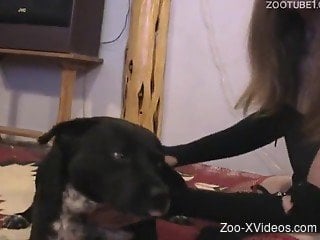 Dirty black dog impaled a rich zoophile from behind