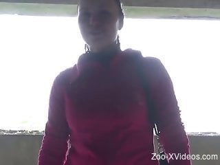 Brunette with a hot body fucking a stallion HARD