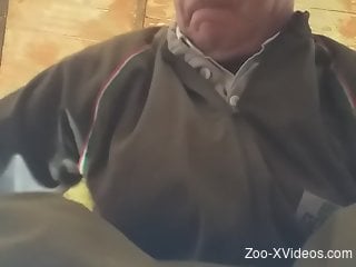 Dude with a hairy asshole ruined by a horny dog