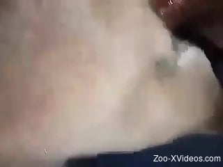 Guy using his meaty member to fuck a slutty beast