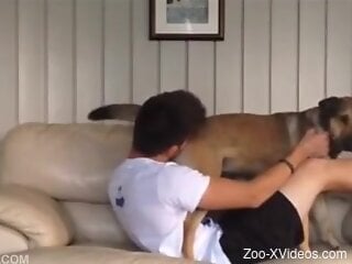 Special treat for this horny amateur man in zoophilia scenes